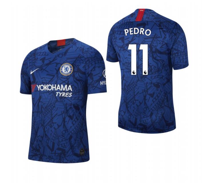 Men's Chelsea #11 Pedro Blue 2019 Soccer Club Home Jersey